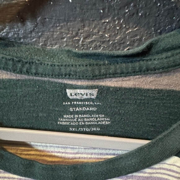 Levi's Green and Gray Striped Short Sleeve Tee Size 3XL - Picture 2 of 3